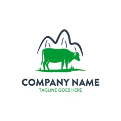 cattle farm logo illustration. vector. editable