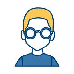 Obraz na płótnie Canvas Geek man with round frame glasses icon vector illustration graphic design