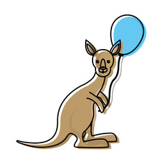 kangaroo with balloon icon