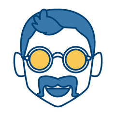 Geek man with round frame glasses icon vector illustration graphic design