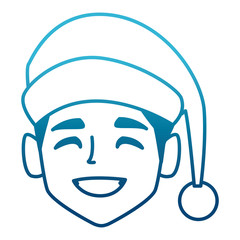 Man with christmas hat icon vector illustration graphic design