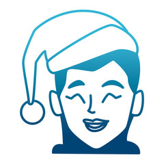 woman face with christmas hat icon vector illustration graphic design