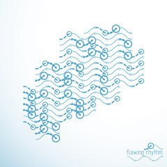 Abstract wavy lines rhythm pattern. Vector technical background, artistic graphic illustration.