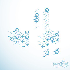 Obraz premium Flowing stripes, vector abstract wave lines illustration for use as website background.