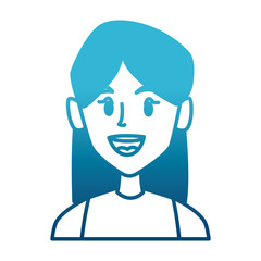 beautiful woman smiling face icon vector illustration graphic design