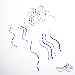 Flowing rhythm, abstract wave lines vector background for use in graphic and web design.