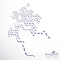 Abstract wavy lines rhythm pattern. Vector technical background, artistic graphic illustration.