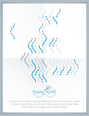Flowing rhythm, abstract wave lines vector background for use as advertising poster or banner design.