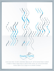 Abstract wavy lines vector illustration. Graphic template, advertising poster. Technological pattern.
