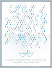 Abstract wavy lines pattern, art graphic illustration can be used as presentation flyer or brochure head page.