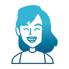 beautiful woman smiling face icon vector illustration graphic design