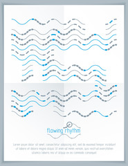 Abstract wavy lines pattern, art graphic illustration can be used as presentation flyer or brochure head page.
