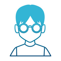 Geek man with round frame glasses icon vector illustration graphic design