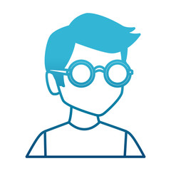 Geek man with round frame glasses icon vector illustration graphic design