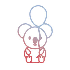 cartoon koala with balloon