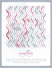 Abstract wavy lines vector illustration. Graphic template, advertising poster. Technological pattern.