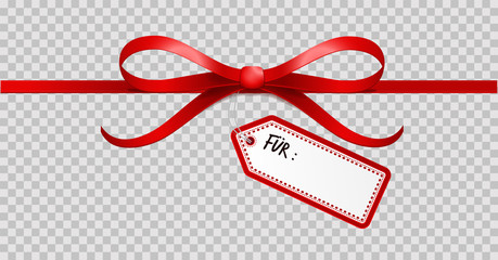 Rote Schleife Schild Geschenke Weihnachten Geburtstag transparent