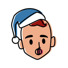 Baby with santa claus hat icon vector illustration graphic design