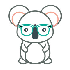 cartoon koala with glasses