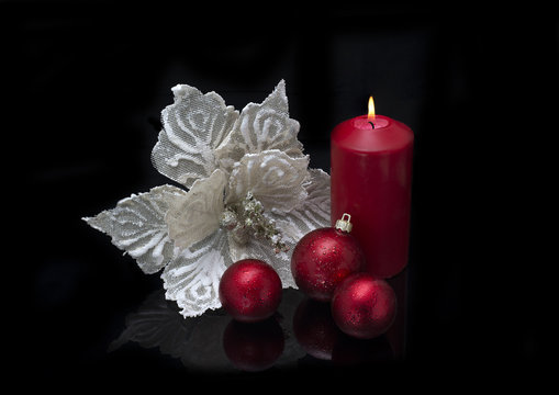 Christmas decor on black background