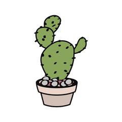 cartoon cactus in a pot