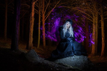 Portrait in the dark forest