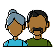 Couple faceless avatar icon vector illustration graphic design