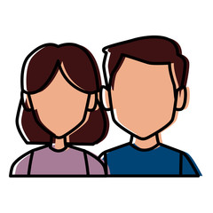 Couple faceless avatar icon vector illustration graphic design