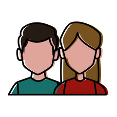 Couple faceless avatar icon vector illustration graphic design