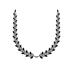 Laurel Wreath floral heraldic element. Heraldic Coat of Arms decorative logo isolated vector illustration.