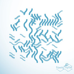 Vector cybernetic background, chaotic abstract lines illustration.