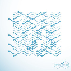 Abstract wavy lines vector illustration. Technical cybernetic pattern can be used in web design and as wallpaper or background.