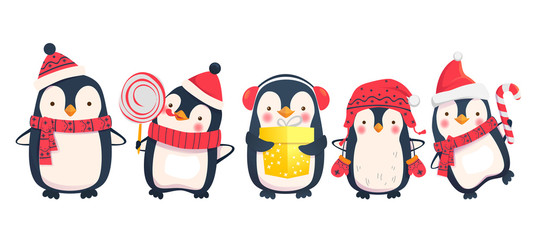 penguins cartoon illustration