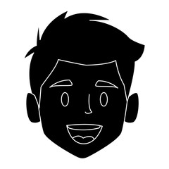 Man face smiling cartoon icon vector illustration graphic design