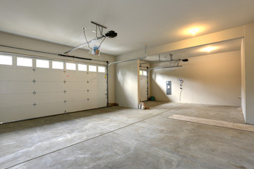 Empty spacious garage interior