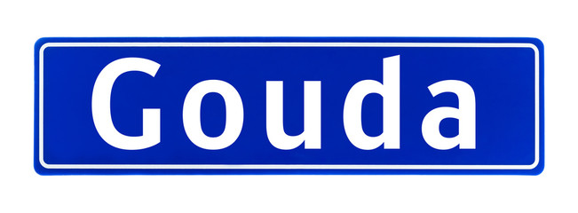 City limit sign of Gouda, The Netherlands
