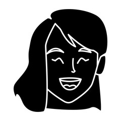 beautiful woman smiling face icon vector illustration graphic design