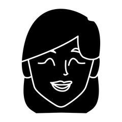 beautiful woman smiling face icon vector illustration graphic design
