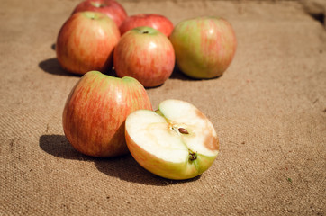 apples on a light background