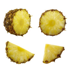 slice of pineapple isolated on white