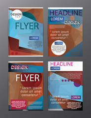Set Flyer Design Abstract Polygonal. Business Template for Flyer, Banner,