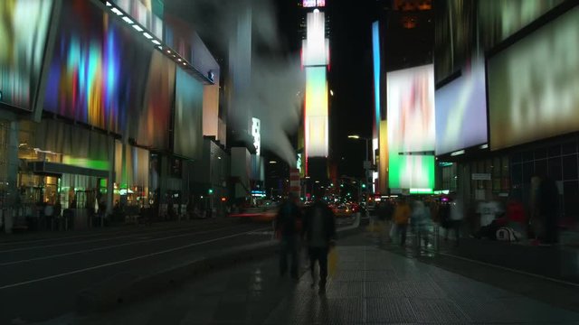 Time lapse of Times Square traffic at night, remove logo