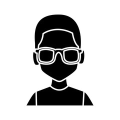 Geek man with round frame glasses icon vector illustration graphic design