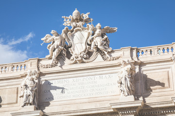 Fototapeta na wymiar Rome, Italy. One of the most famous landmarks - Trevi Fountain (Fontana di Trevi).