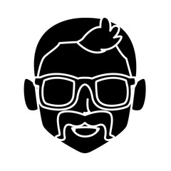 Geek man with round frame glasses icon vector illustration graphic design