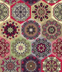 Seamless pattern. Vintage decorative elements. Hand drawn background. Islam, Arabic, Indian, ottoman motifs. Perfect for printing on fabric or paper.