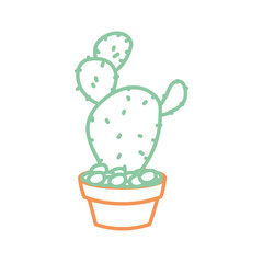 cartoon cactus in a pot