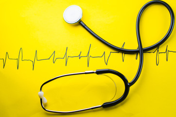stethoscope on a colored background