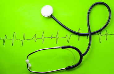 stethoscope on a colored background