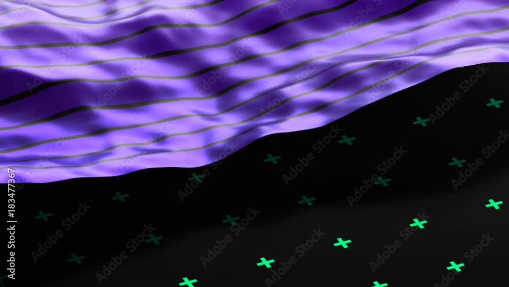 Poster abstract 3d rendering of seamless loop smooth surface animation with ripples. cloth with waves. mode